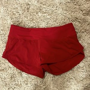 Lulu lemon red shorts !!! barely worn !!!
